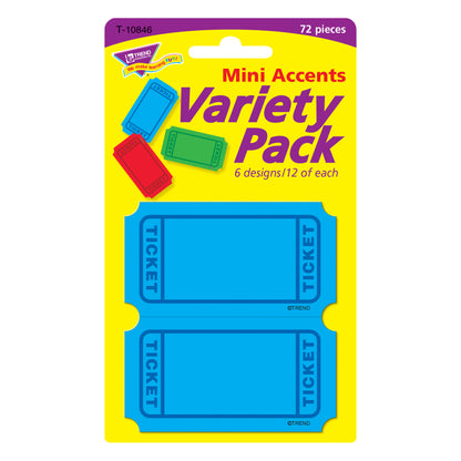 Winning Tickets Mini Accents Variety Pack, 72 Per Pack, 6 Packs