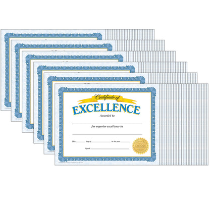 Certificate of Excellence Classic Certificates, 30 Per Pack, 6 Packs