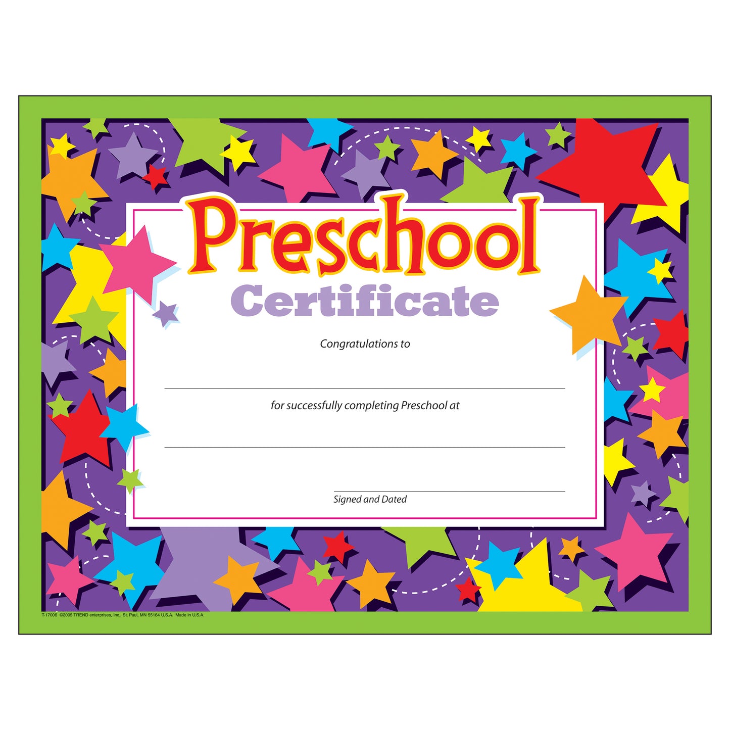 Preschool Certificate , 30 ct