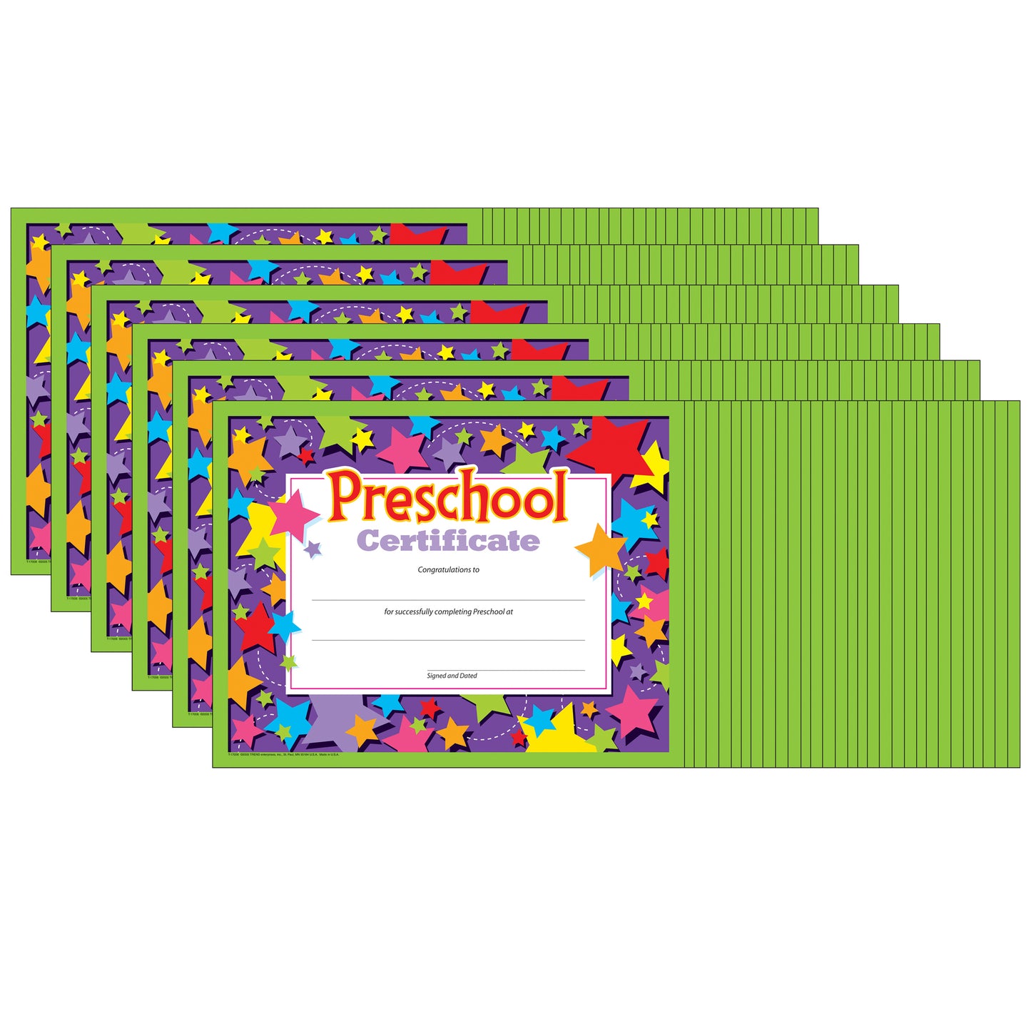 Preschool Certificate, 30 Per Pack, 6 Packs