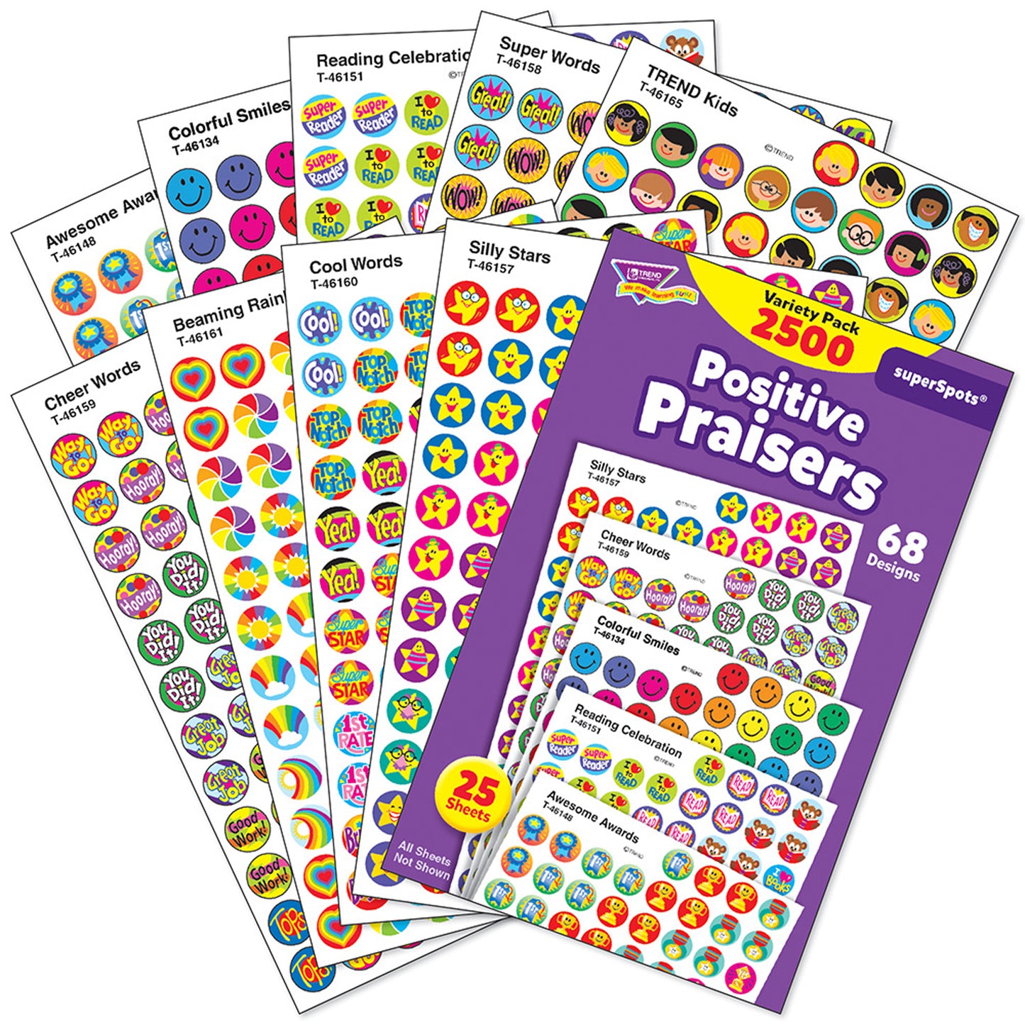 Positive Praisers superSpots® Stickers Variety Pack, 2500 ct