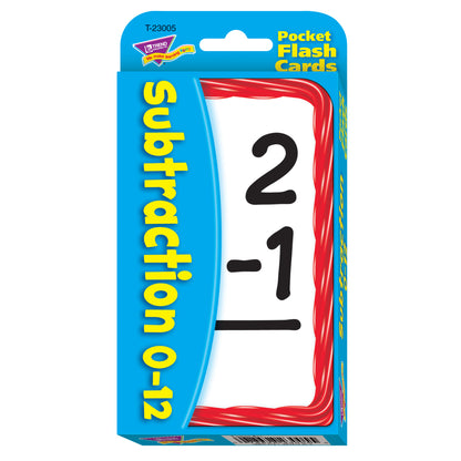 Subtraction 0-12 Pocket Flash Cards, 12 Sets