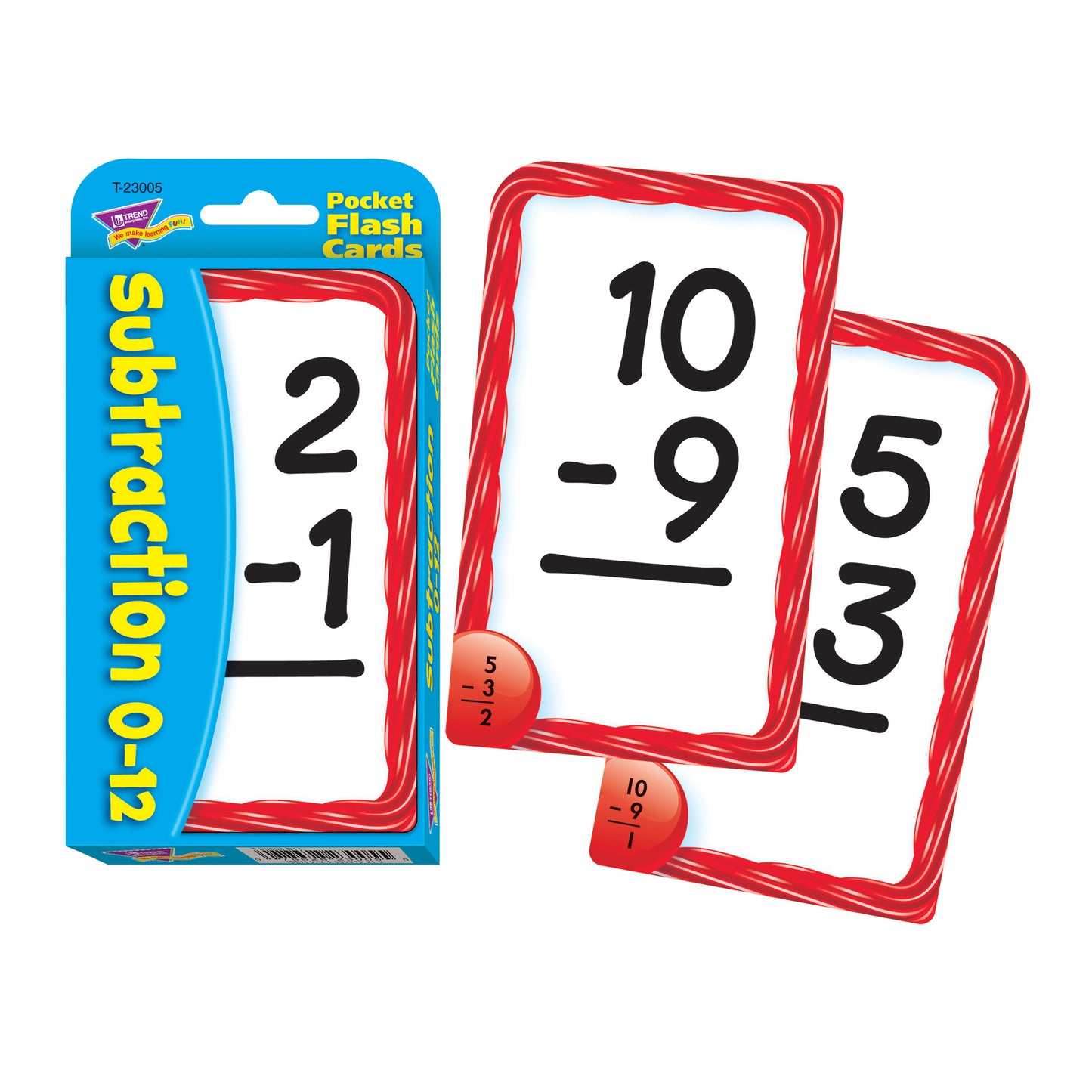 Subtraction 0-12 Pocket Flash Cards, 12 Sets