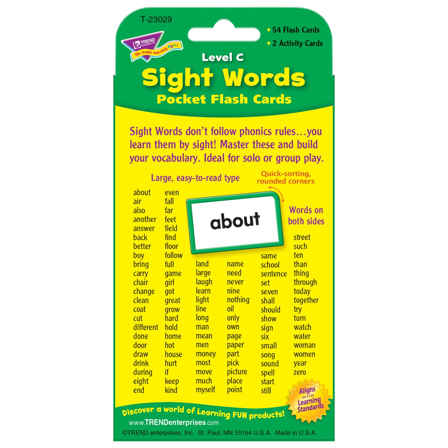 Sight Words – Level C Pocket Flash Cards, 3 Sets