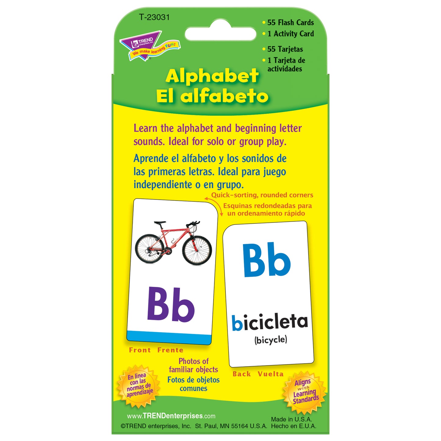 Alphabet/El Alfabeto (EN/SP) Pocket Flash Cards, 6 Packs