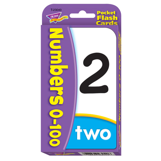 Numbers 0-100 Pocket Flash Cards, 12 Sets