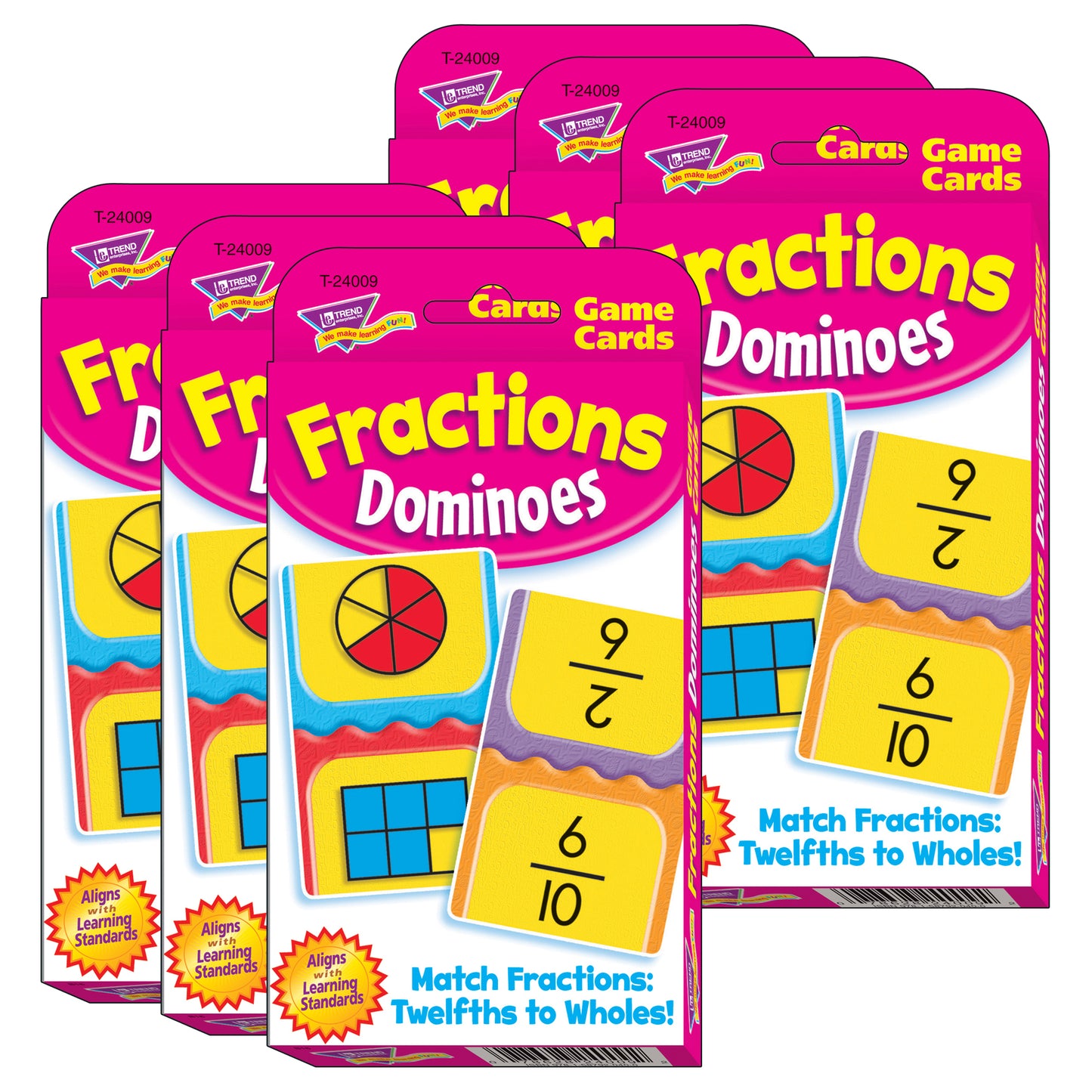 Fractions Dominoes Challenge Cards®, 6 Sets