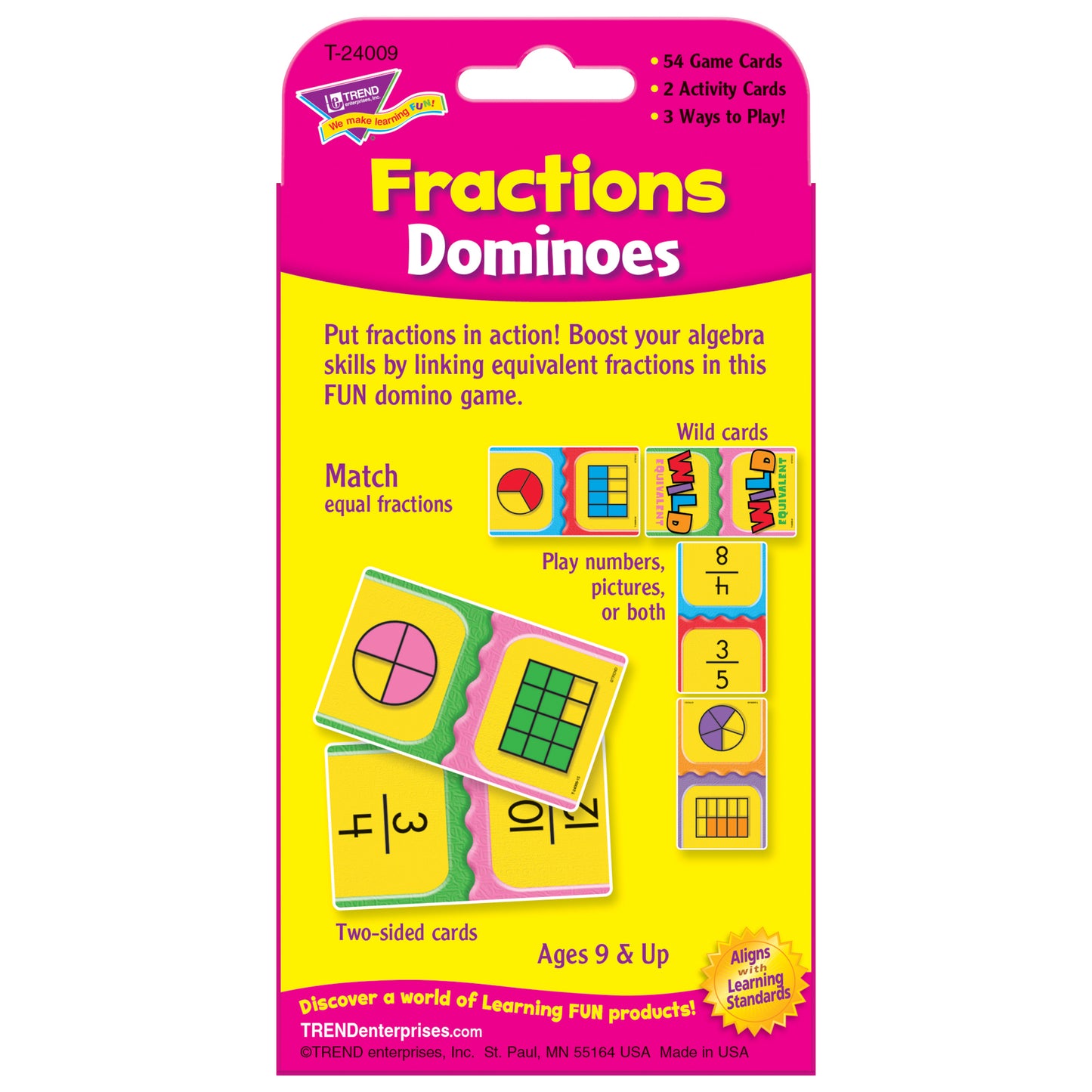 Fractions Dominoes Challenge Cards®, 6 Sets