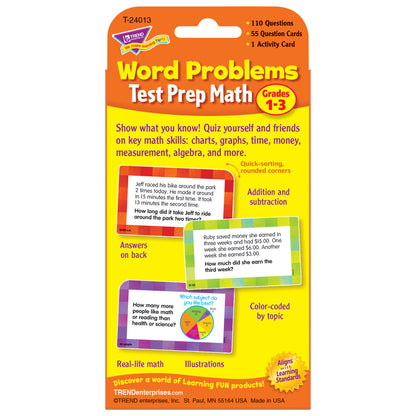 Word Problems Test Prep Math, Grades 1-3 Challenge Cards®