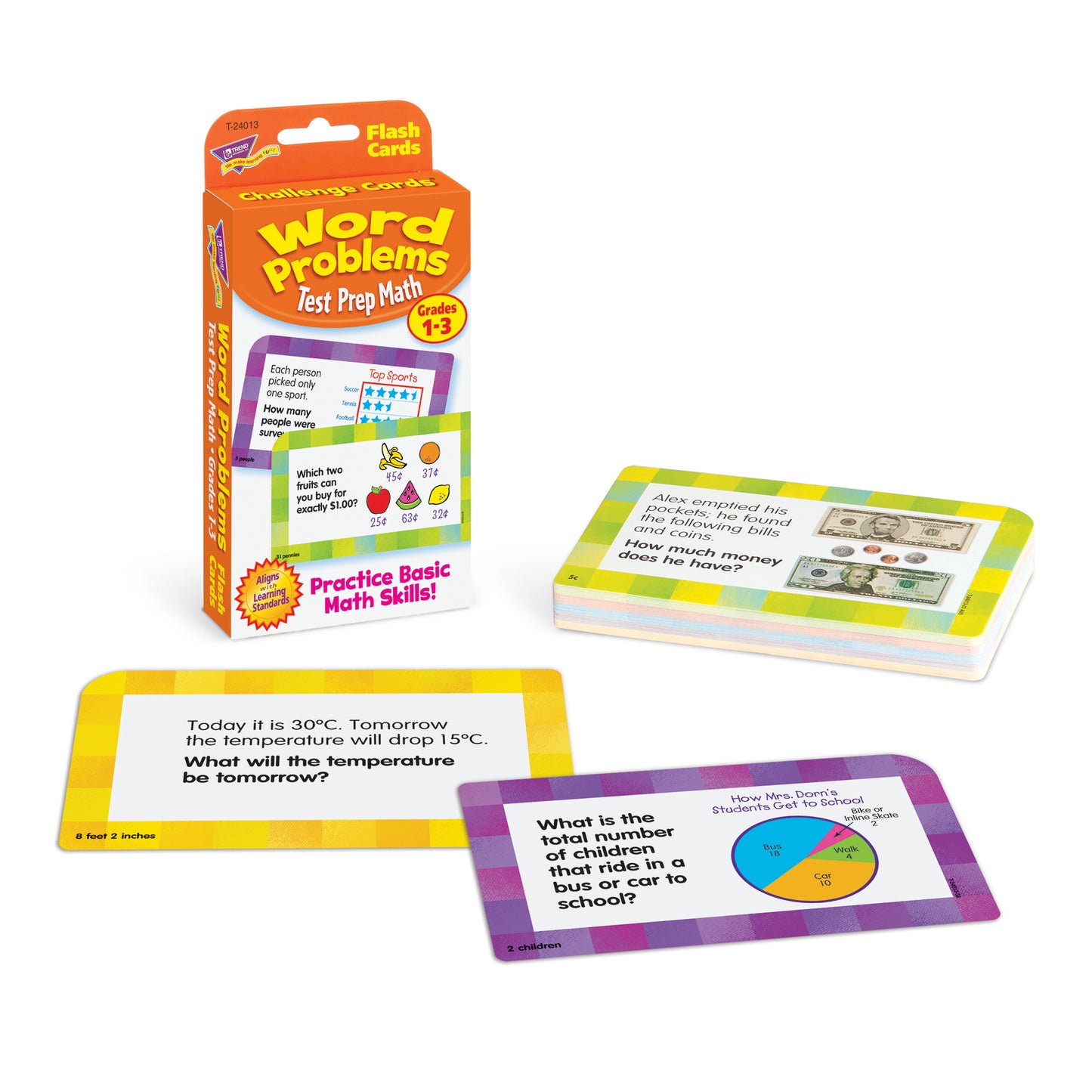 Word Problems Test Prep Math, Grades 1-3 Challenge Cards®