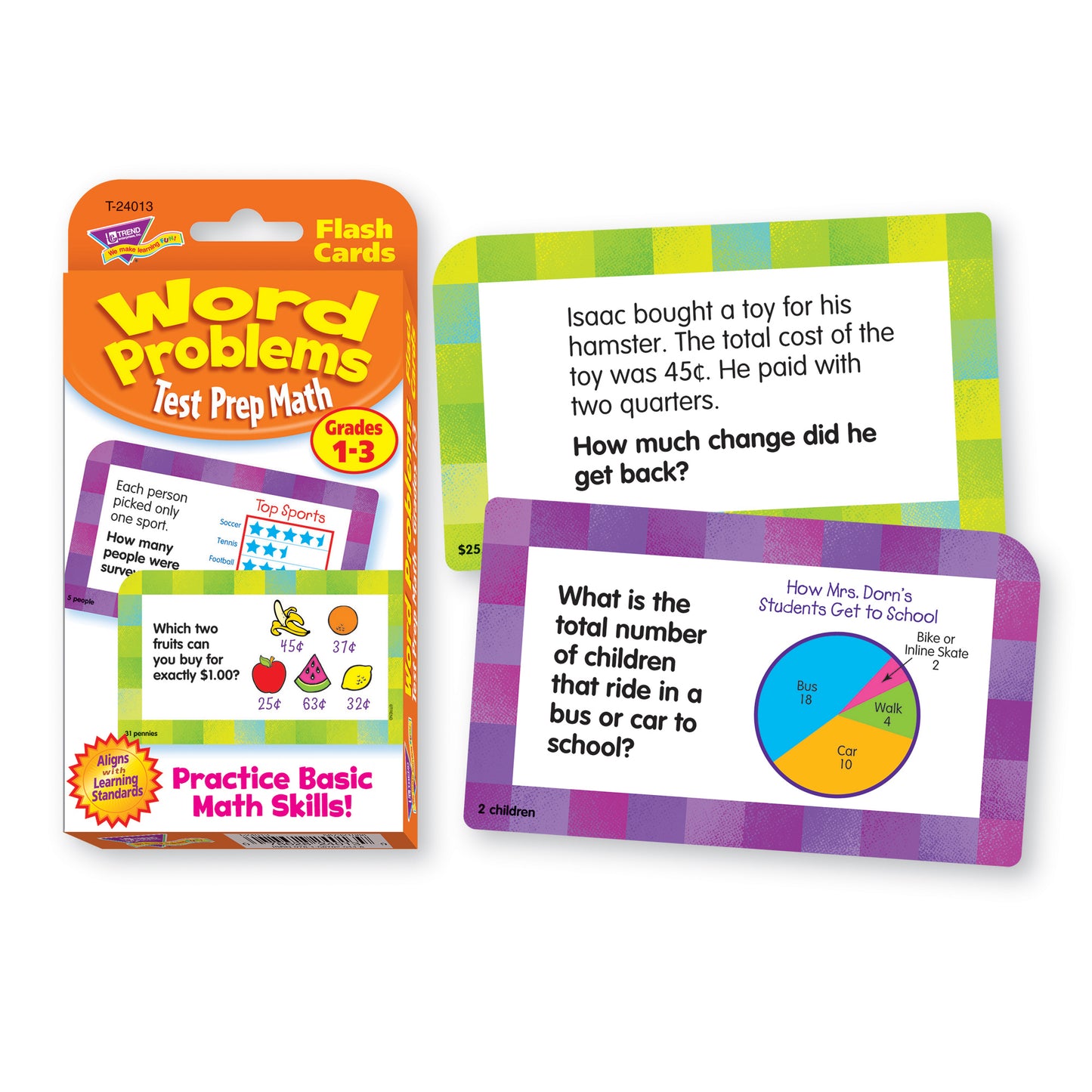 Word Problems Test Prep Math, Grades 1-3 Challenge Cards®