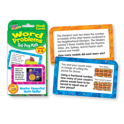 Word Problems Test Prep Math, Grades 4-6 Challenge Cards®