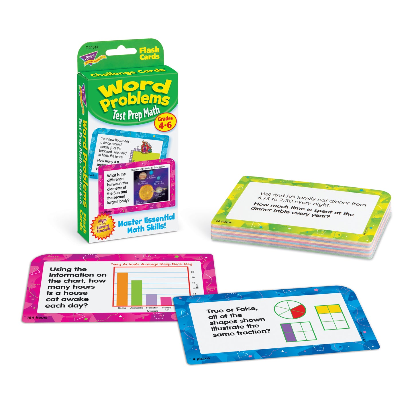 Word Problems Test Prep Math, Grades 4-6 Challenge Cards®