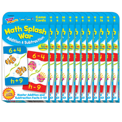 Math Splash War Addition & Subtraction Challenge Cards®, 12 Sets