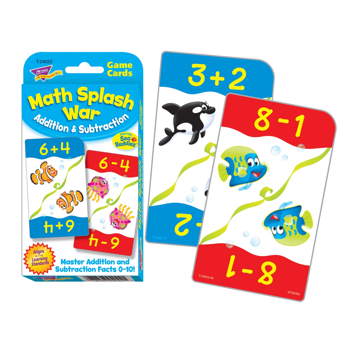 Math Splash War Addition & Subtraction Challenge Cards®, 12 Sets