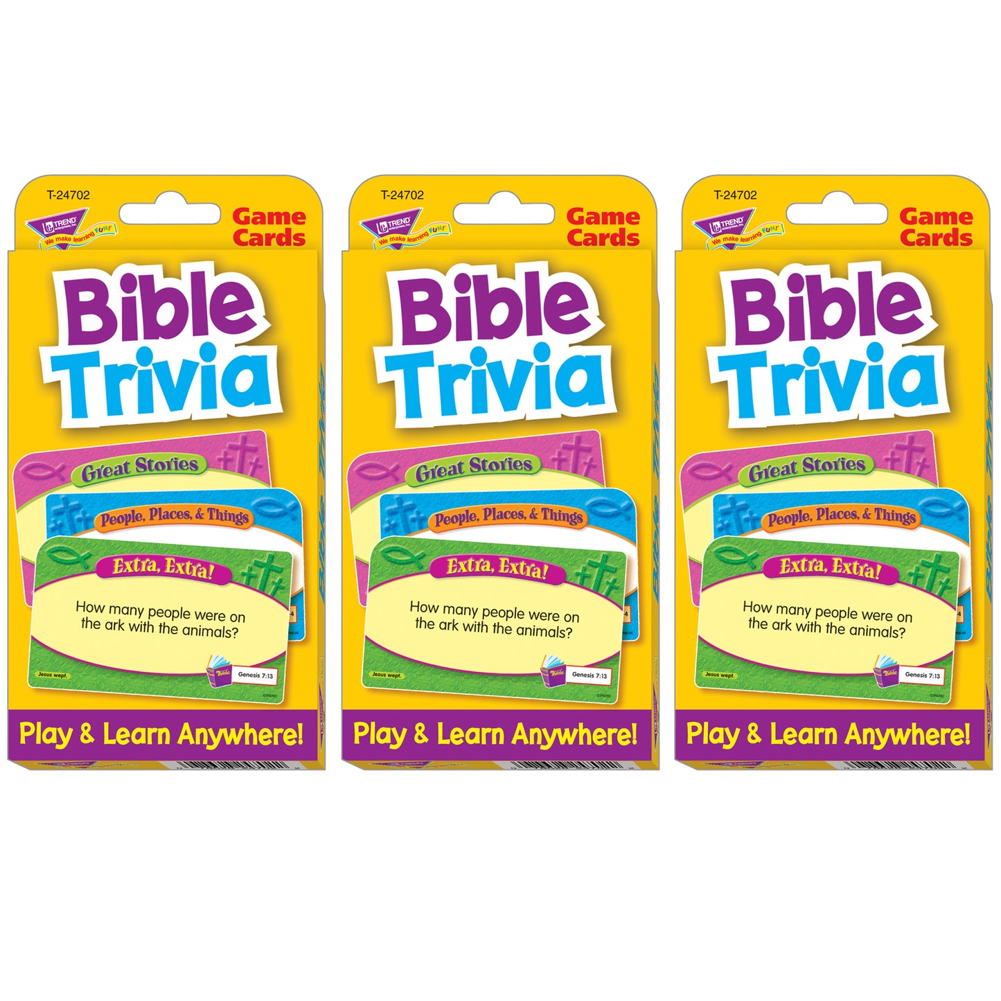 (3 EA) BIBLE TRIVIA CHALLENGE CARDS