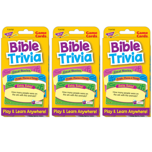 (3 EA) BIBLE TRIVIA CHALLENGE CARDS