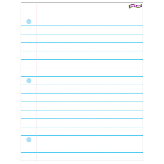 Notebook Paper Wipe-Off® Chart, 17" x 22"