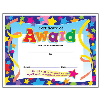 Certificate of Award Colorful Classics Certificates, 30 Per Pack, 6 Packs