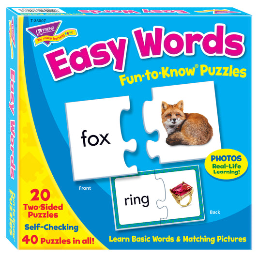 (3 EA) FUN-TO-KNOW PUZZLES EASY WORDS