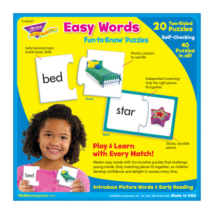 (3 EA) FUN-TO-KNOW PUZZLES EASY WORDS