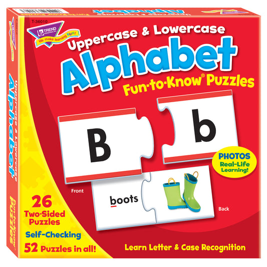 (3 EA) FUN TO KNOW PUZZLES UPPERCAS & LOWERCASE ALPHABET