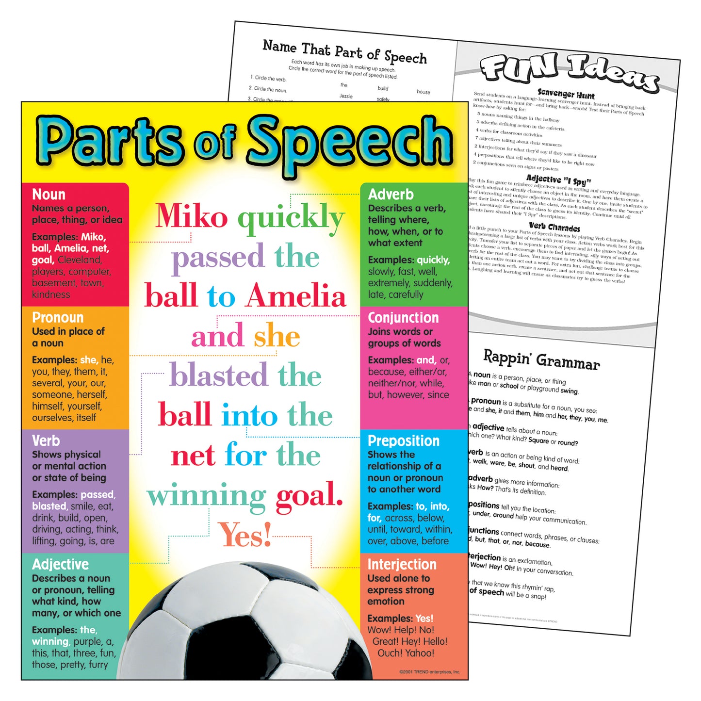 Parts of Speech Learning Chart, 17" x 22"