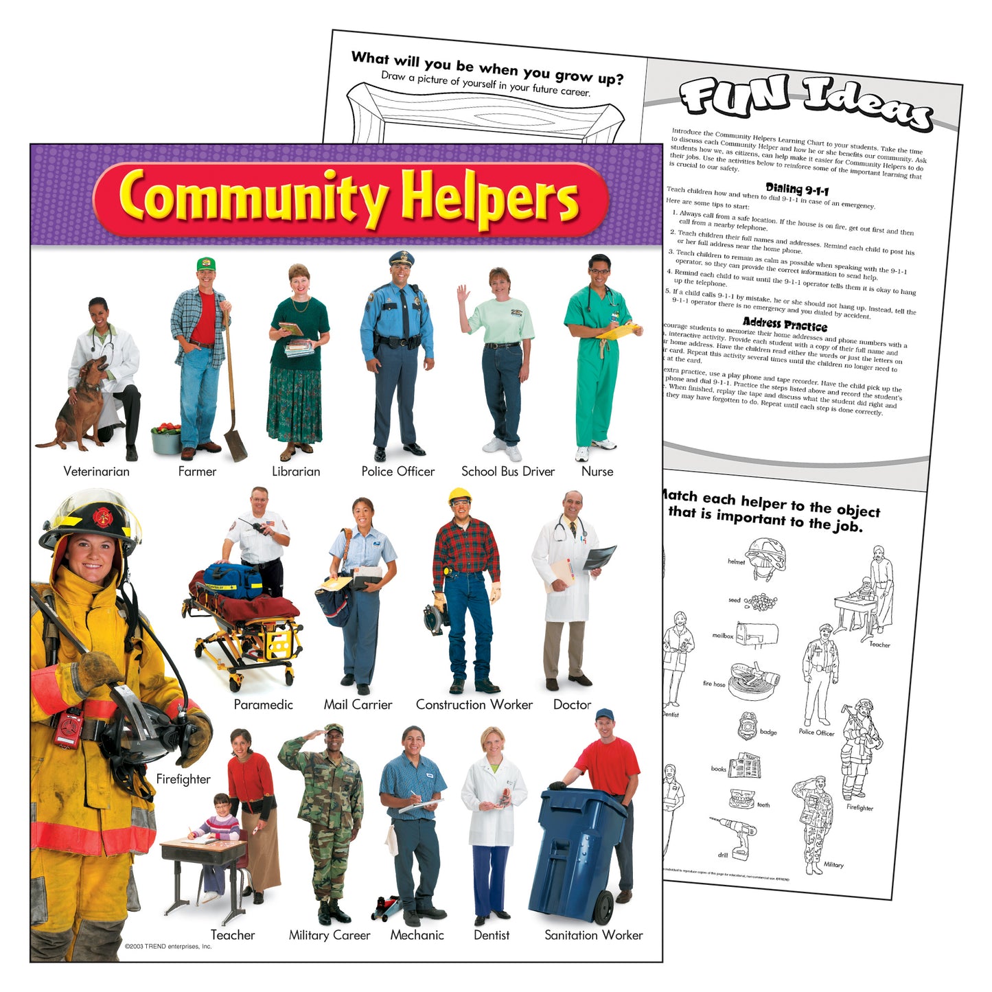 Community Helpers Learning Chart, 17" x 22"