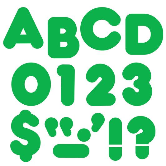 Green 4" Casual Uppercase Ready Letters®, 6 Packs