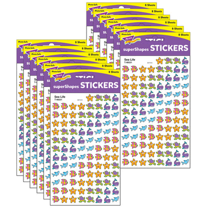 Sea Life superShapes Stickers, 800 Per Pack, 12 Packs