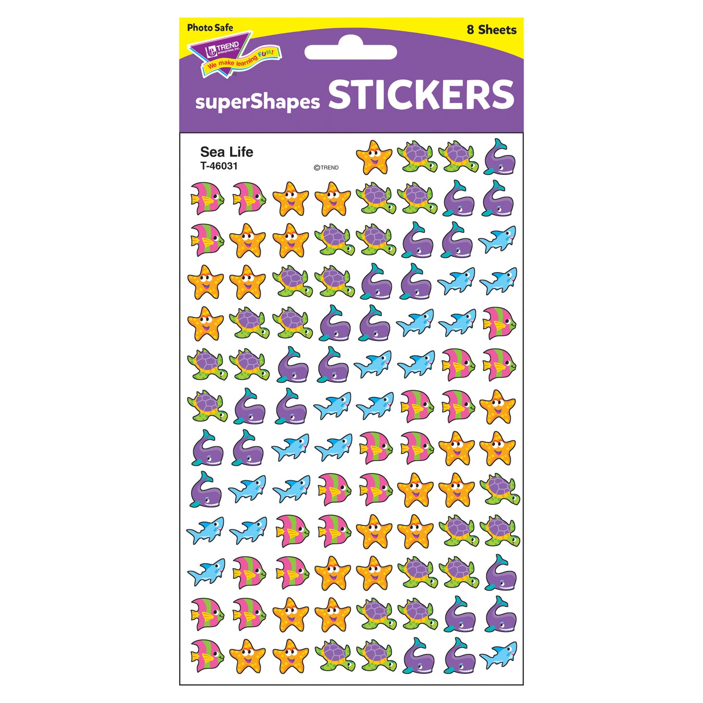 Sea Life superShapes Stickers, 800 Per Pack, 12 Packs