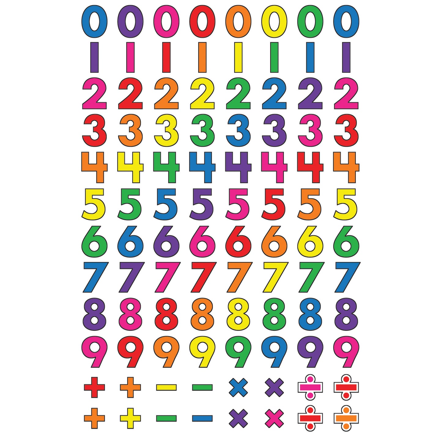 Numbers superShapes Stickers, 800 Per Pack, 12 Packs