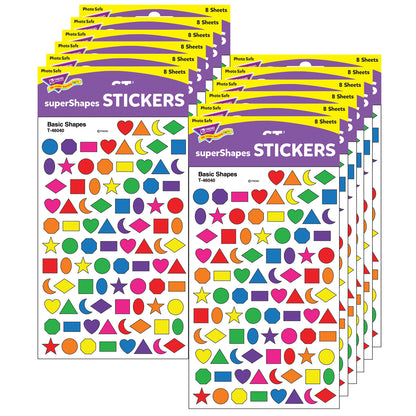 Basic Shapes superShapes Stickers, 800 Per Pack, 12 Packs