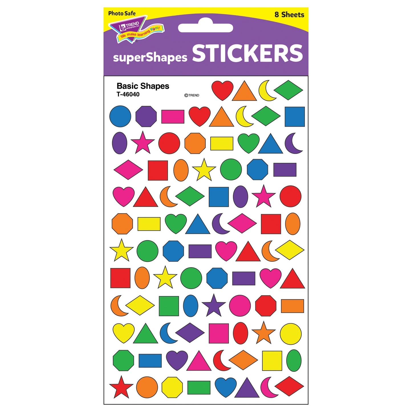 Basic Shapes superShapes Stickers, 800 Per Pack, 12 Packs