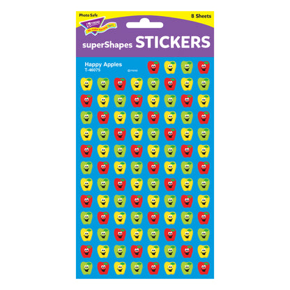 Happy Apples superShapes Stickers, 800 Per Pack, 6 Packs