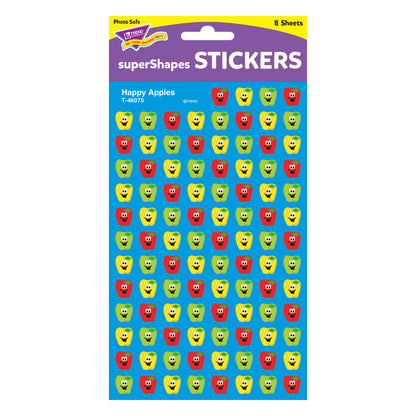 Happy Apples superShapes Stickers, 800 Per Pack, 12 Packs