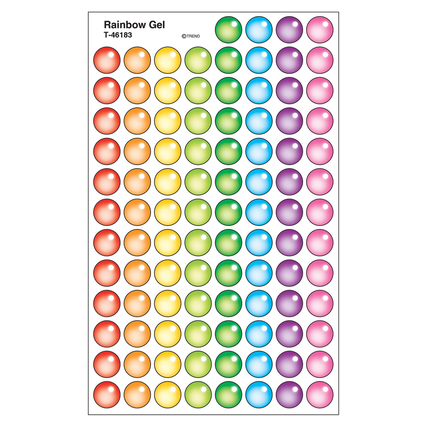 Rainbow Gel superSpots® Stickers, 800 ct