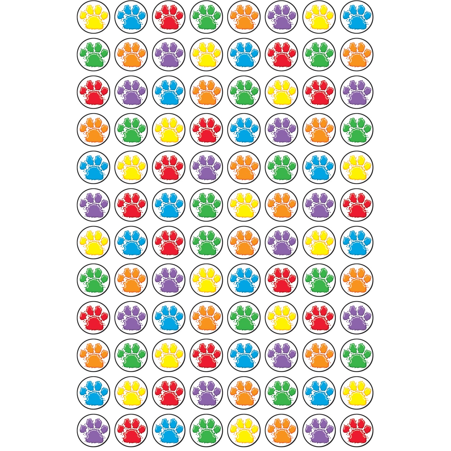 Paw Prints superSpots® Stickers, 800 Per Pack, 12 Packs