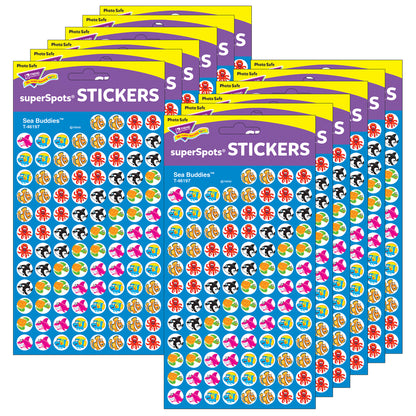 Sea Buddies™ superSpots® Stickers, 800 Per Pack, 12 Packs