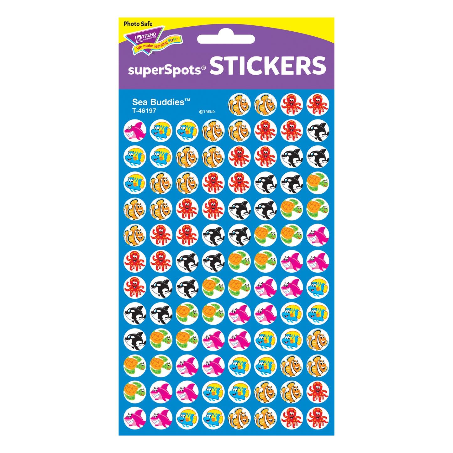 Sea Buddies™ superSpots® Stickers, 800 Per Pack, 12 Packs