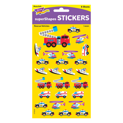 Rescue Vehicles superShapes Stickers-Large, 200 ct