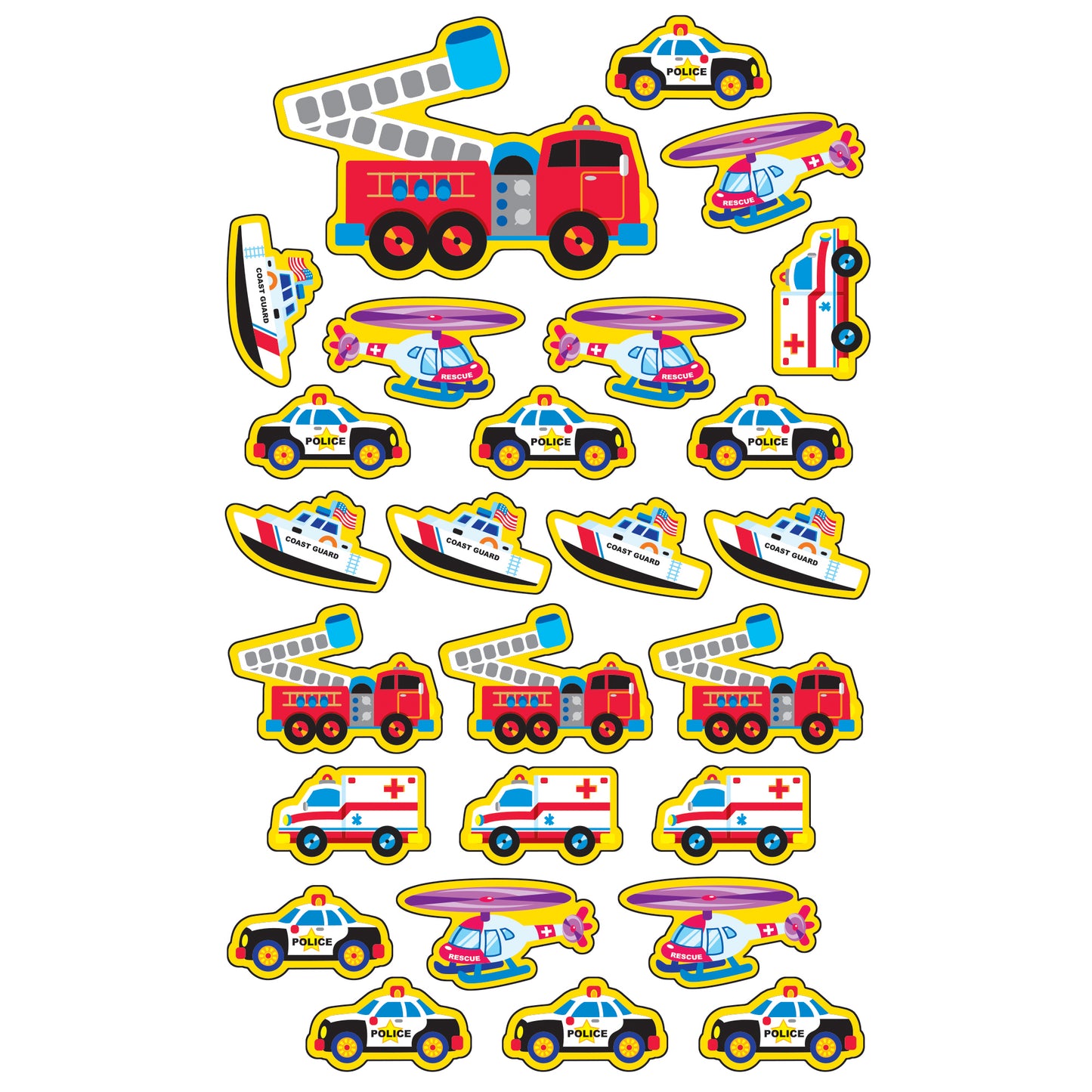 Rescue Vehicles superShapes Stickers-Large, 200 ct