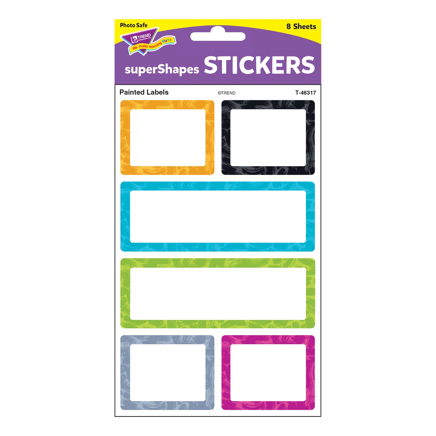 Color Harmony Painted Labels superShapes Stickers - Large, 24 Count