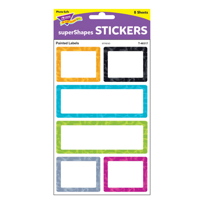 Color Harmony Painted Labels superShapes Stickers - Large, 24 Count