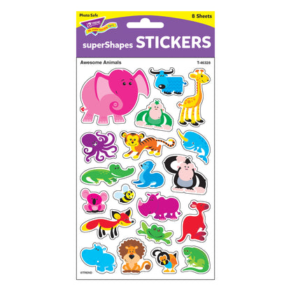 Awesome Animals superShapes Stickers-Large, 160 Per Pack, 12 Packs