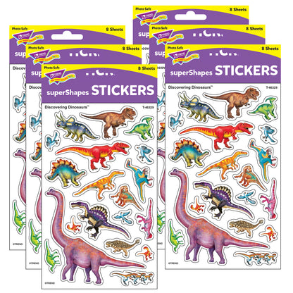 Discovering Dinosaurs® superShapes Stickers-Large, 152 Per Pack, 6 Packs