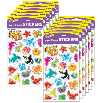 Sea Buddies™ superShapes Stickers-Large, 160 Per Pack, 12 Packs