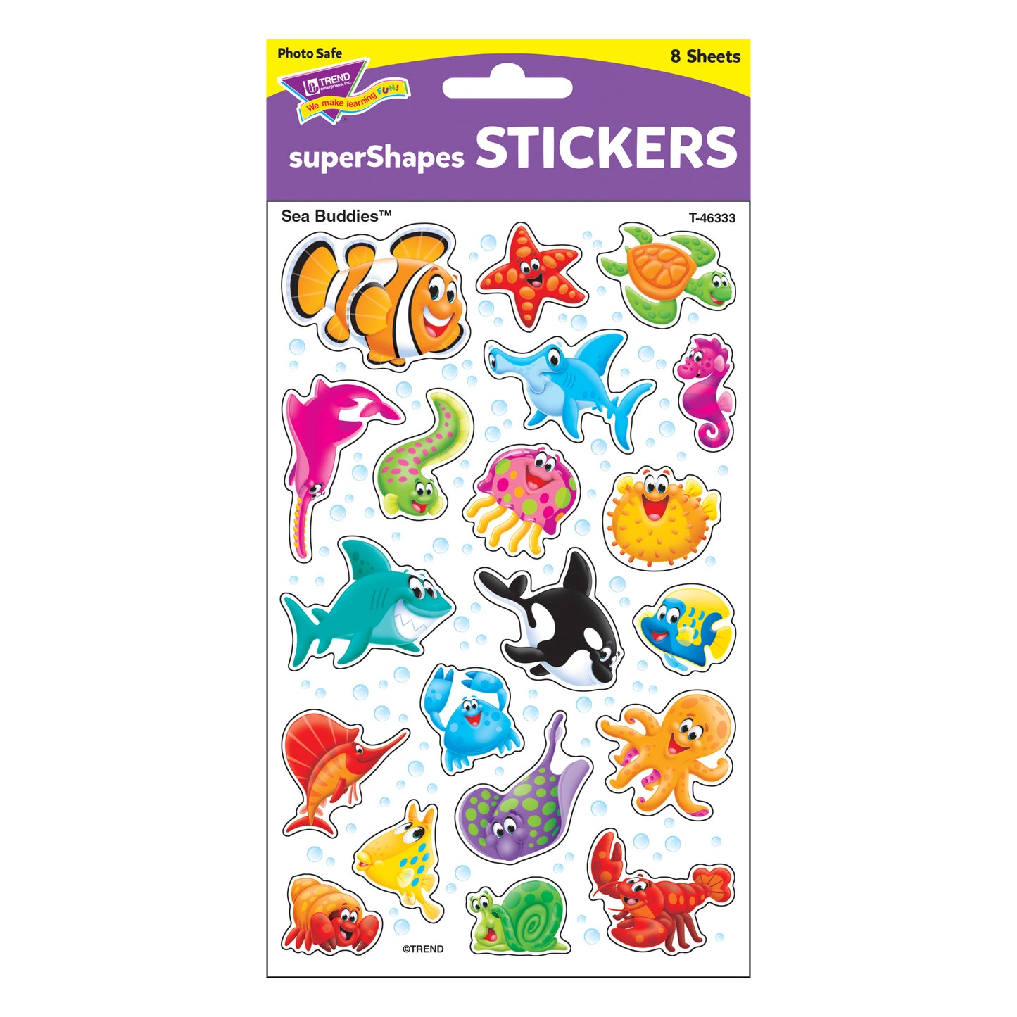 Sea Buddies™ superShapes Stickers-Large, 160 Per Pack, 12 Packs