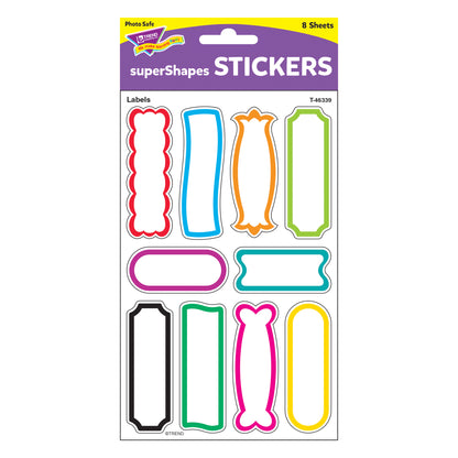 Labels superShapes Stickers-Large, 80 Per Pack, 6 Packs