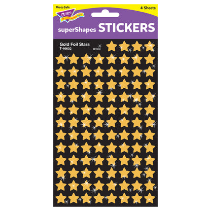 Gold Foil Stars superShapes Stickers, 400 Per Pack, 6 Packs